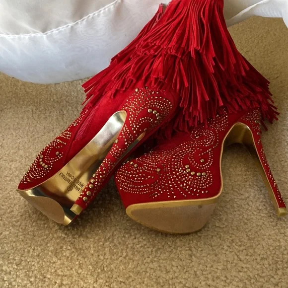 Stiletto Boots Alba Sexy Bling Heels 🔥 Sz 6.5 NWOT EXCELLENT CONDITION - Picture 7 of 7